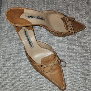 MANOLA BLAHNIK Leather Kitten Heel Mule - US Size- 8 **SOLD**